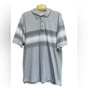 IZOD Men's Chest Stripe Polo Sport Flex Short Sleeves Sz L